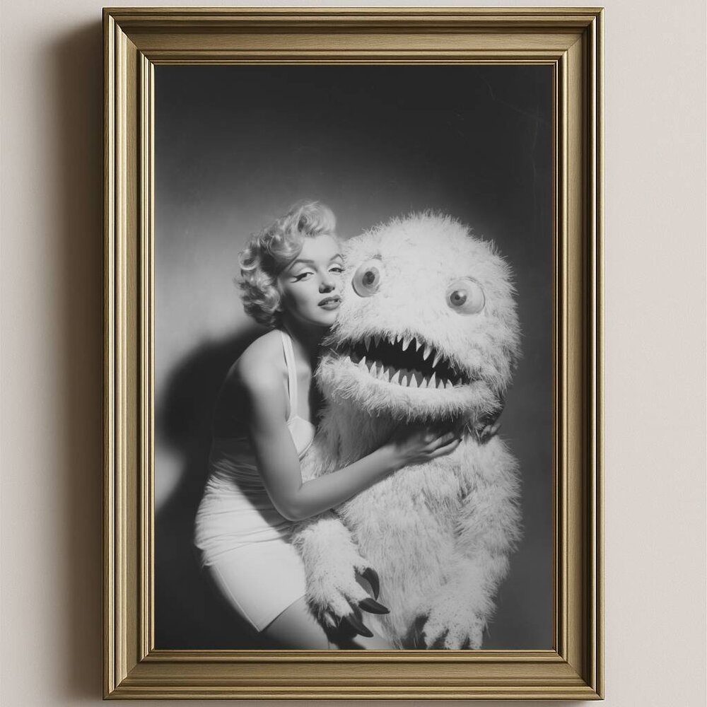 8.5x11 Marilyn Monroe Vintage Horror Glamour Print, Old Hollywood Starlet